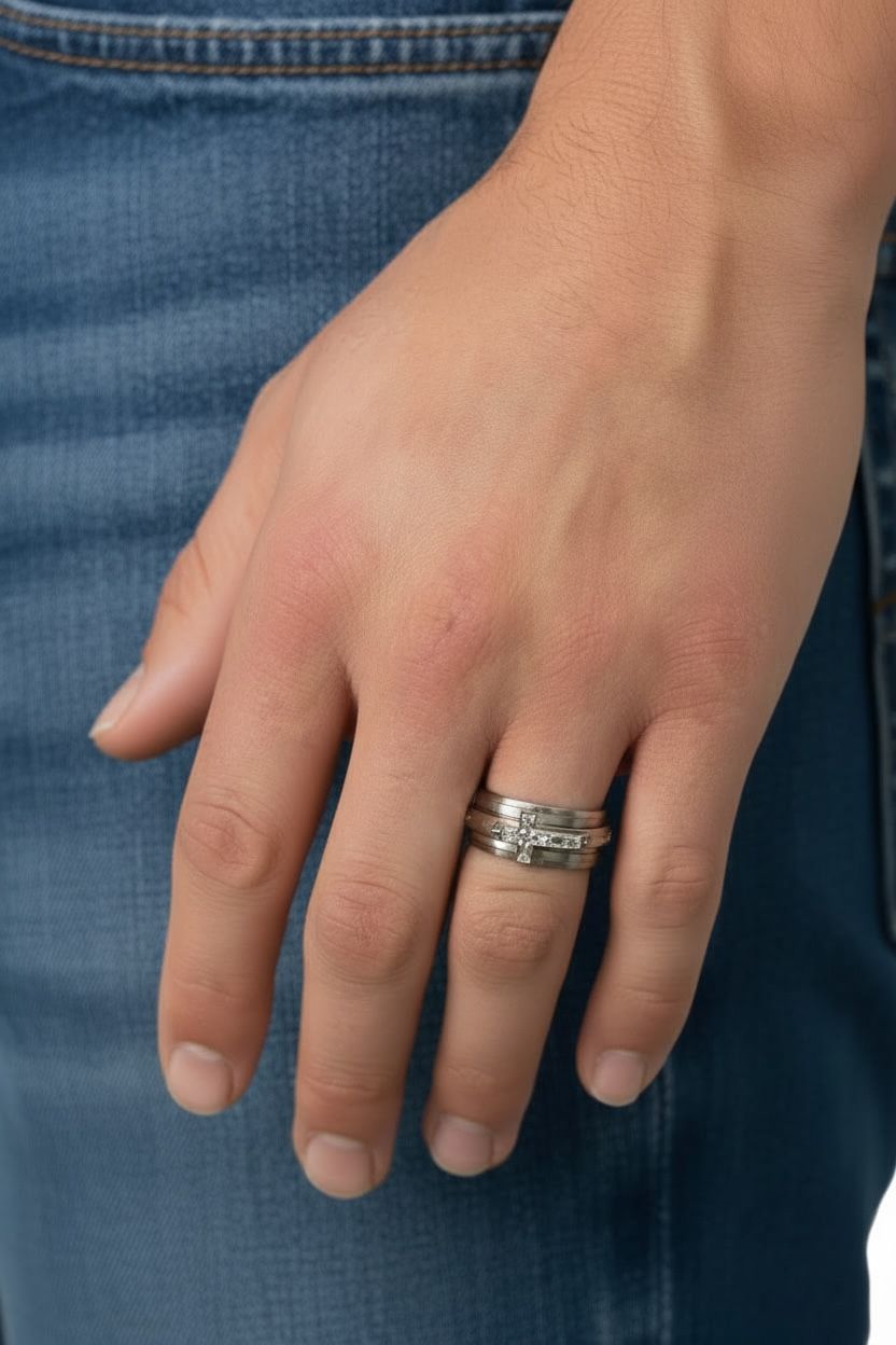 Anello Croce Argento