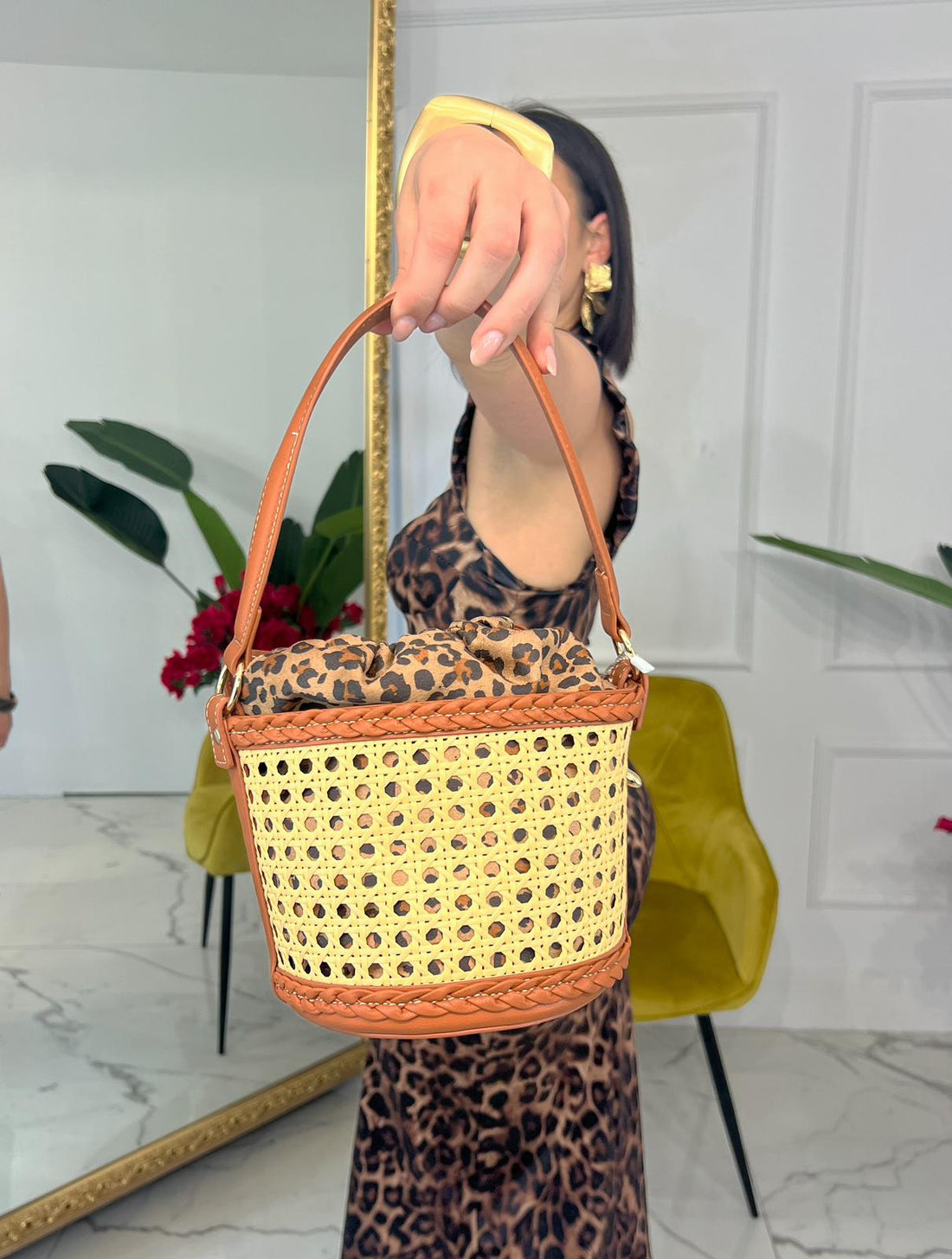 Borsa Animalier in paglia
