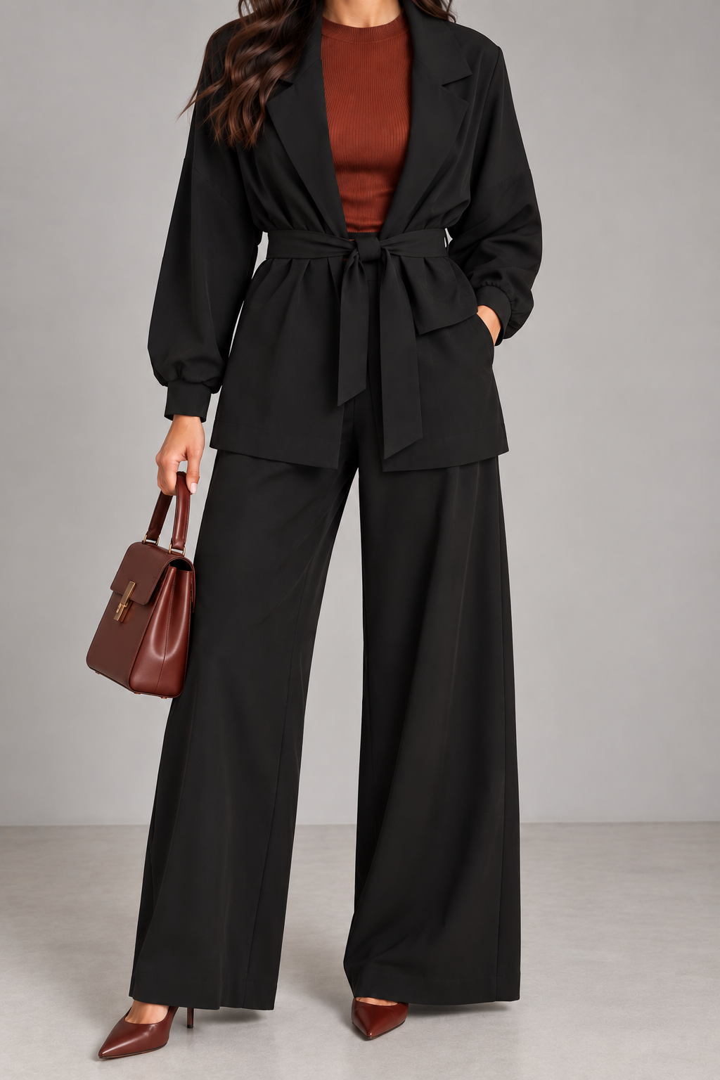 Completo Donna con Blazer e Pantalone Palazzo