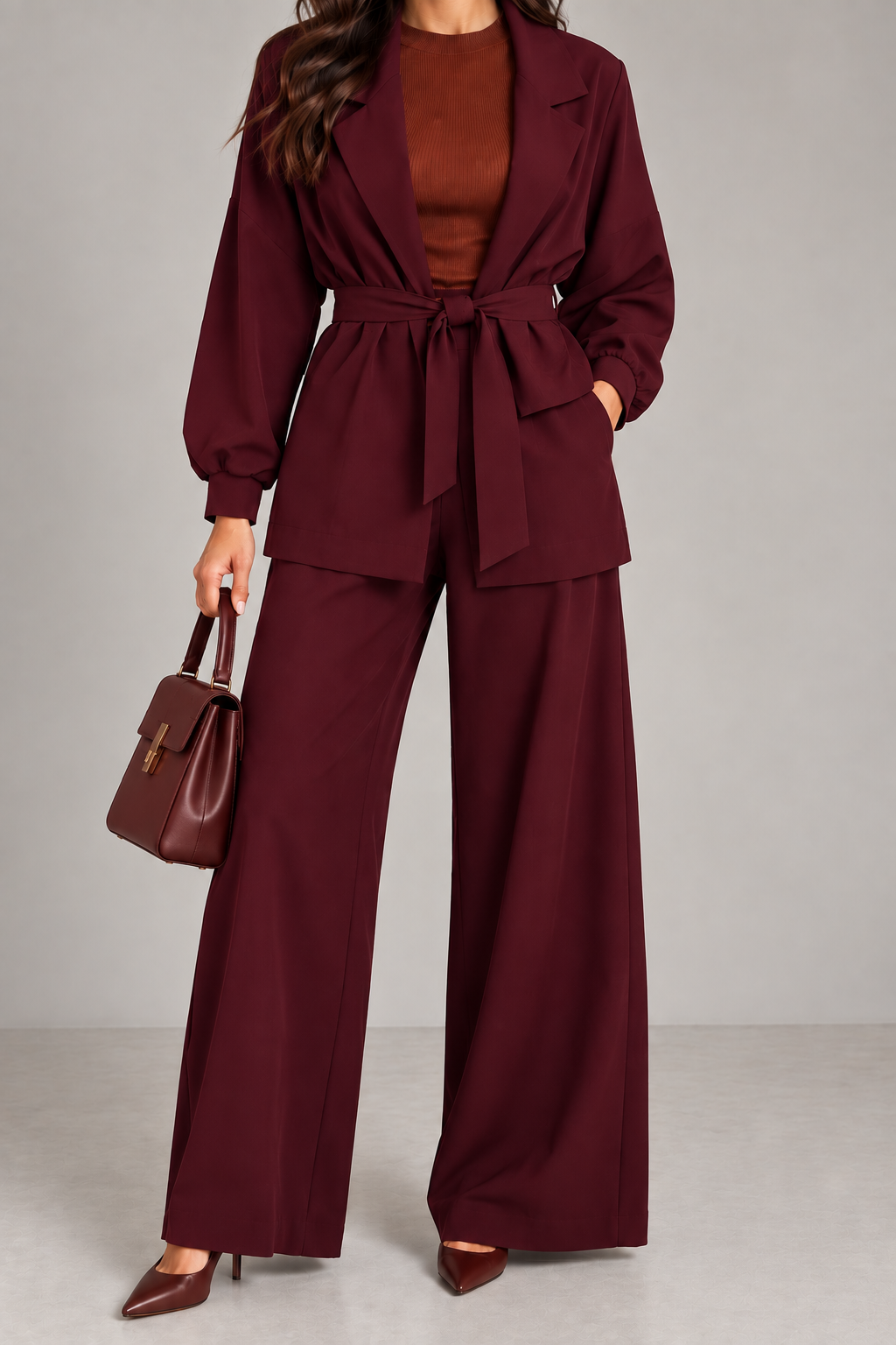 Completo Donna con Blazer e Pantalone Palazzo