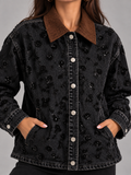 Giacca Denim Noire Fleur