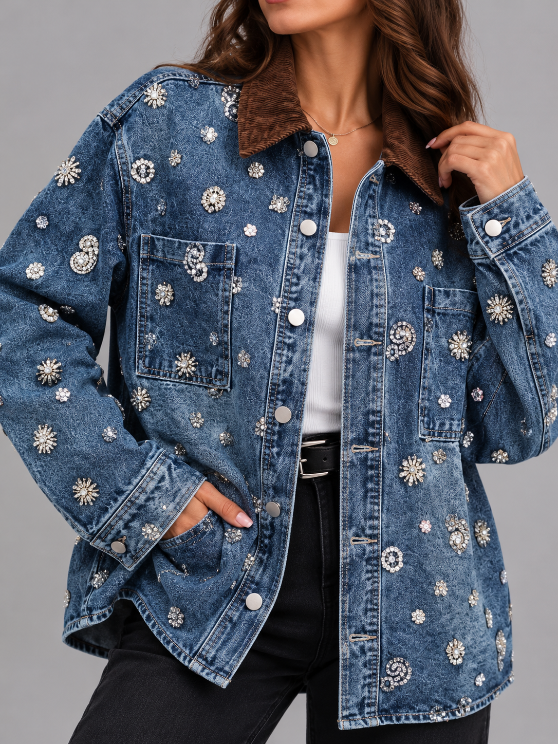Giacca Denim con paillettes