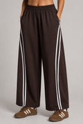 Pantalone Wide Leg Sporty con Bande Laterali