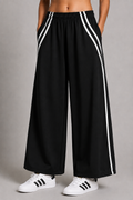Pantalone Wide Leg Sporty con Bande Laterali