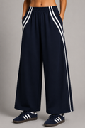 Pantalone Wide Leg Sporty con Bande Laterali