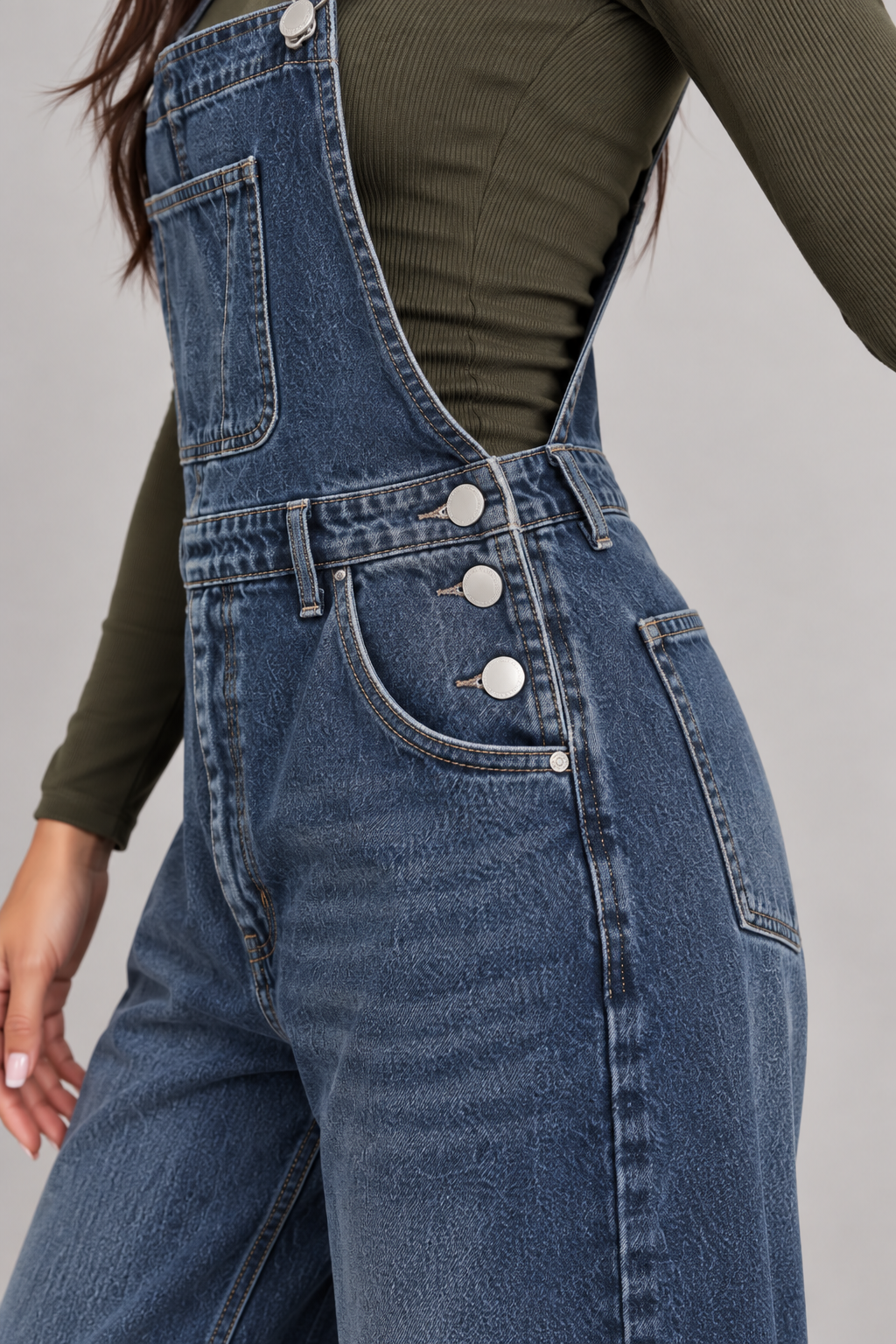 Salopette Jeans Donna Wide Leg